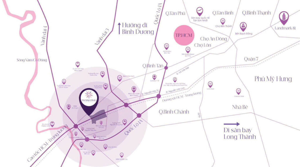 Vị trí Thanh Phú Centre Point BIM Land